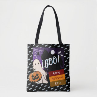 Tote Bag astuce ou traitement, nom persolescent halloween r