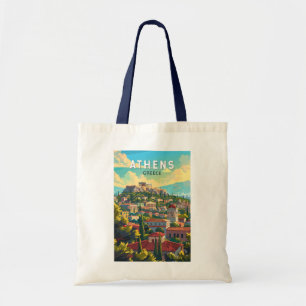 Tote Bag Athens Grèce Travel Art Vintage