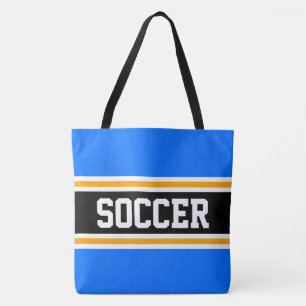 Tote Bag Athlétique FOOTBALL Bleu vif Noir Orange Rayures