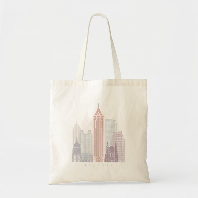 TOTE BAG ATLANTA SKYLINE POSTER PASTEL (Devant)