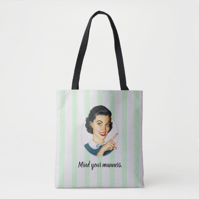 Tote Bag Attention à vos manières. (Devant)