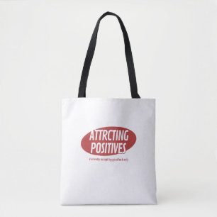 Tote Bag Attirer les Positifs Chance Uniquement Typographie