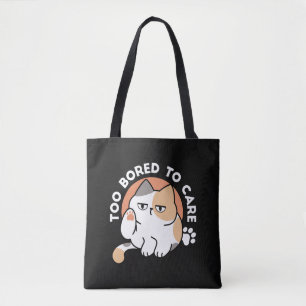 Tote Bag Attitude de chat paresseux – Trop blasé pour s'en 