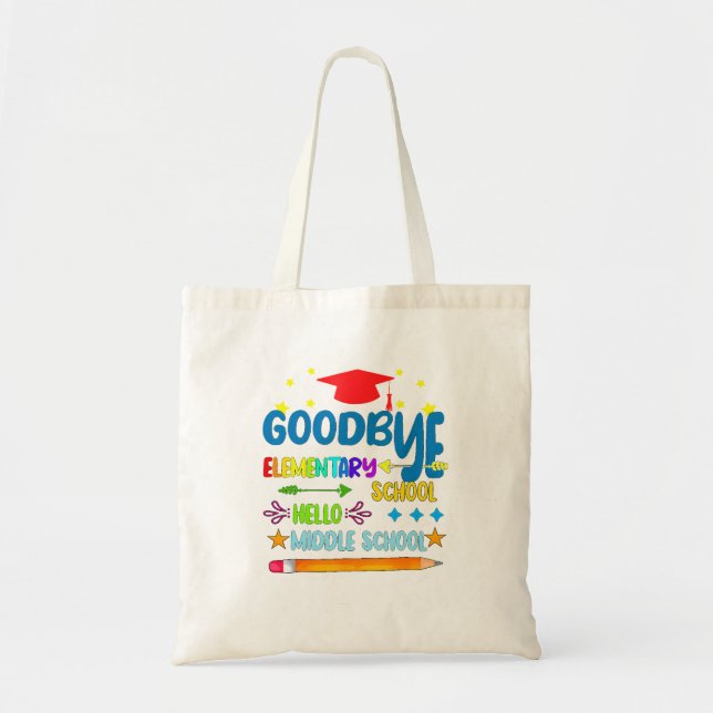 Tote Bag Au revoir Élémentaire Bonjour Diplôme du collège (Devant)