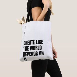 Tote Bag Audacieuse Typographie Noire Artistes Minimaliste 