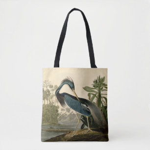 Tote Bag Audubon Héron de Louisiane Oiseaux Amérique Art