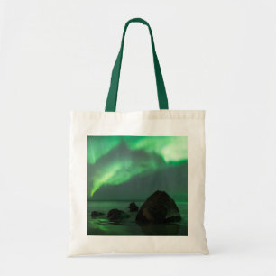 Tote Bag Aurore Boréale   Plage Lofoten Norvège