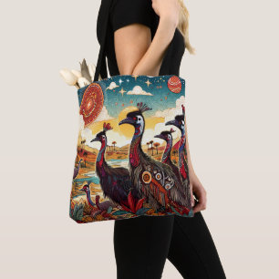 Tote Bag Aussie Outback Folk Art Cassowary Nature Faune