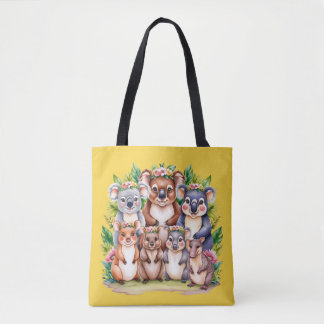Tote Bag Aussie Wildlife koala & amis