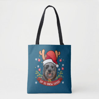 Tote Bag Australian Cattle Dog Blue Heeler Reindeer Christm