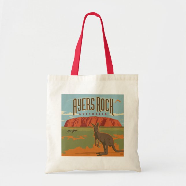 Tote Bag Australie | Ayers Rock Kangaroos (Devant)