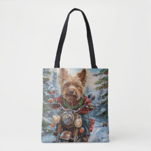 Tote Bag Australie Terrier équitation moto Noël