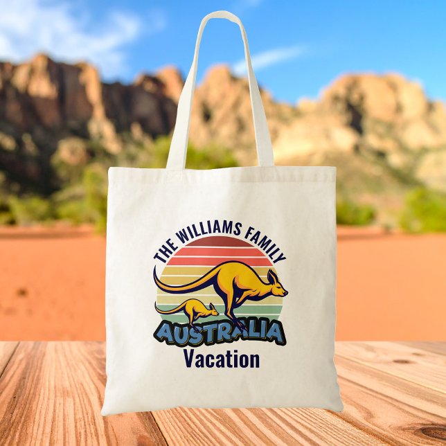 Tote Bag Australie Voyage Cute Kangaroo Sunset Custom (Créateur téléchargé)