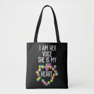 Tote Bag Autisme Je Suis Sa Voix Elle Est Ma Sensibilisatio