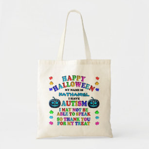 Tote Bag Autisme Personnalisé Halloween Trick ou traitement