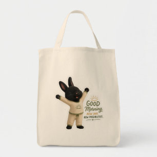Tote Bag Autocollant de lapin étiré du matin