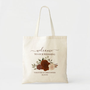 Tote Bag Automne Bohème Roses Élégant Mariage Accueil