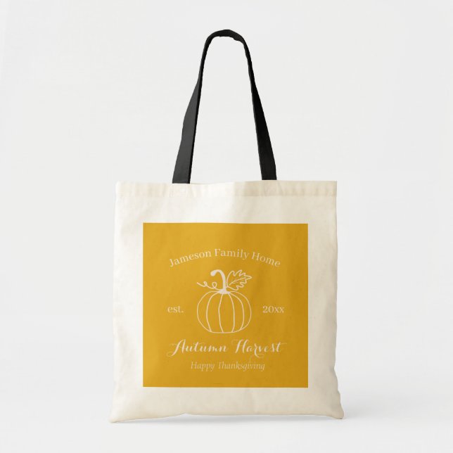 Tote Bag Automne Harvest Citrouille Famille Famille (Devant)