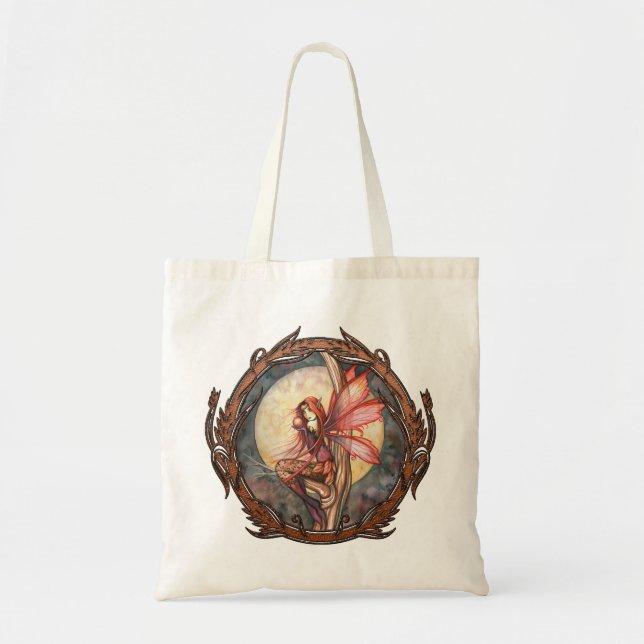 Tote Bag Automne Rouge Imaginaire Fée Grand Fourre-tout (Devant)
