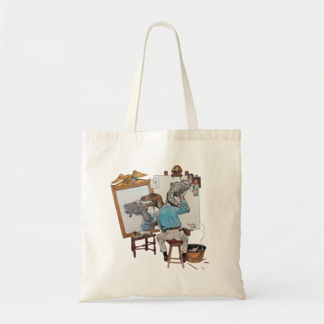Tote Bag Autoportrait triple de Velociraptor (Devant)