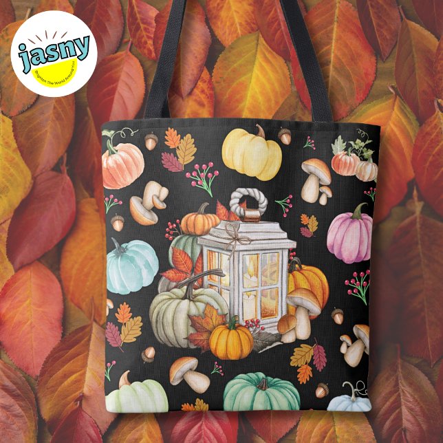 Tote Bag Autumn Lantern & Pumpkins (Créateur téléchargé)