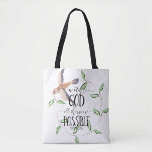 Tote Bag Avec Dieu, tout est possible