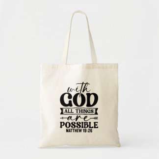 Tote Bag Avec Dieu Toutes Les Choses Sont Possibles - Matth