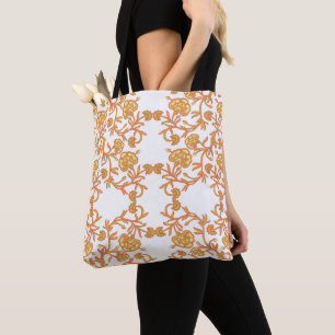 Tote Bag avec fond d'écran orange et blanc élégant