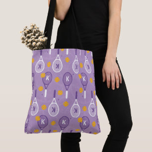Tote Bag 😍 avec lavande monogramme et raquettes de tennis 