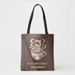Tote Bag Aventure artistique au café du chat cosy