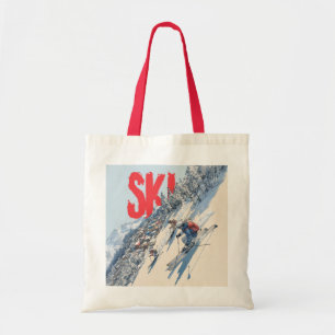 Tote Bag Aventure de ski sur la pente de la montagne
