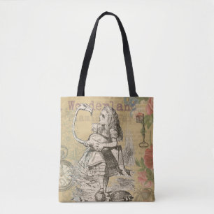 Tote Bag Aventures d'Alice au pays des merveilles Flamant C