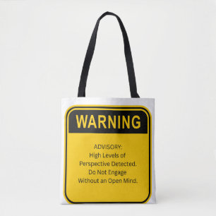Tote Bag AVERTISSEMENT : Niveaux élevés de perspective déte