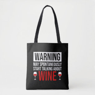 Tote Bag Avertissement Peut Commencer Spontanément À Parler