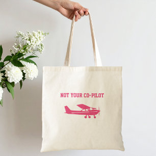Tote Bag Avion Cessna rose drôle féminin Pas votre copilote