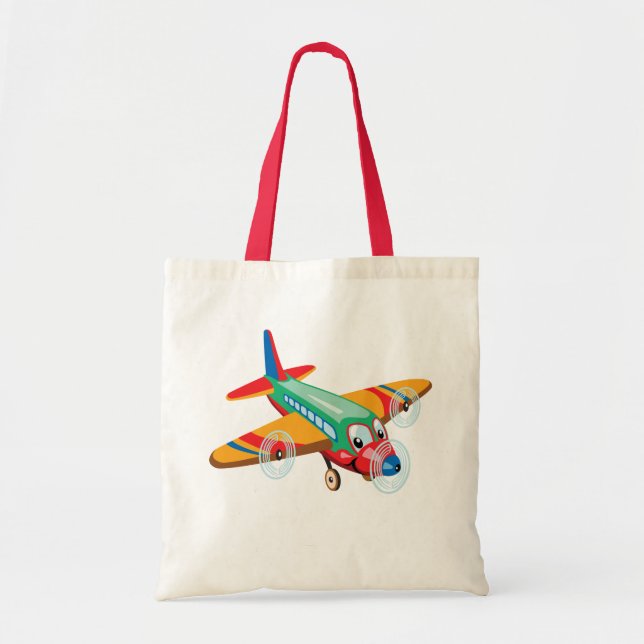 Tote Bag avion de dessin animé (Devant)