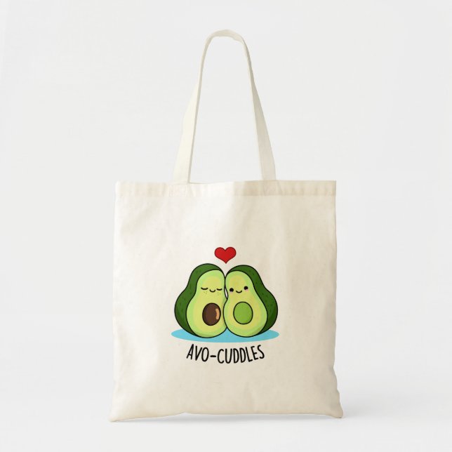 Tote Bag Avocuddles Drôle Avocado Couple Pun (Devant)