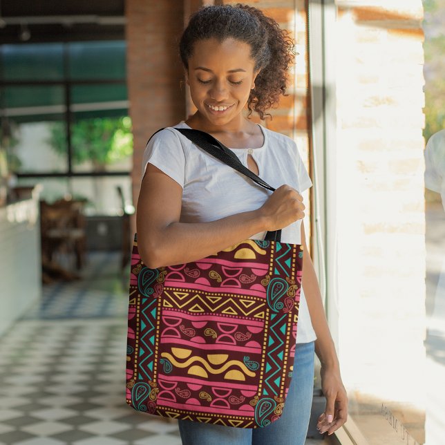 Tote Bag Aztec africain rouge (Créateur téléchargé)