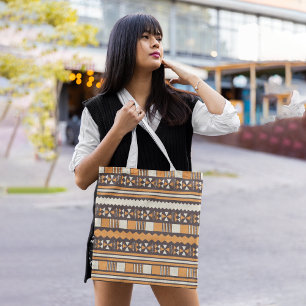 Tote Bag aztèque ethnique Brown