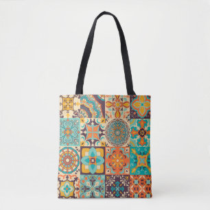 Tote Bag Azulejos coloré Jeu de carreaux traditionnels