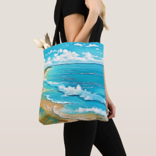 Tote Bag Azure Beach Calme Design