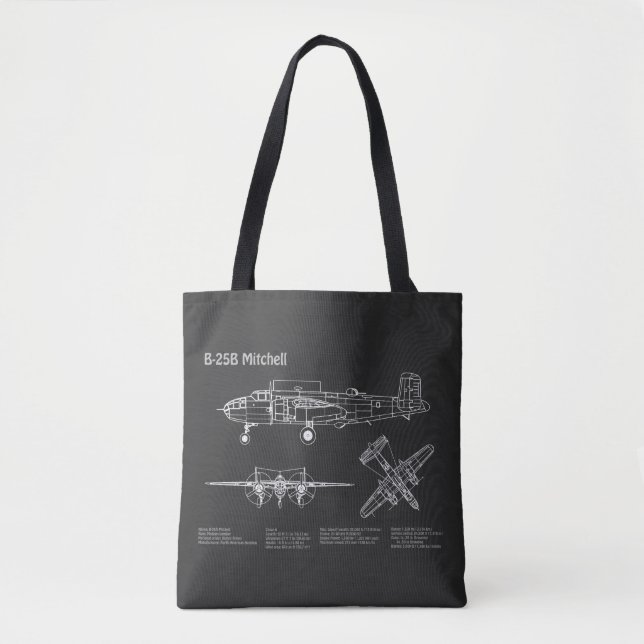 Tote Bag B-25B Mitchell Doolittle - Plan directeur de l'avi (Devant)