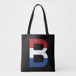 Tote Bag B Monogramme superposé sur le drapeau NLD sur le s