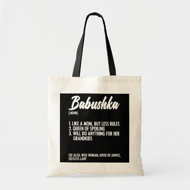 Tote Bag Babushka Définition Grand-mère Mère Russe (Devant)