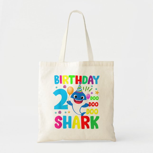 Tote Bag Baby Cute Shark 2020 2e anniversaire garçon fille  (Devant)