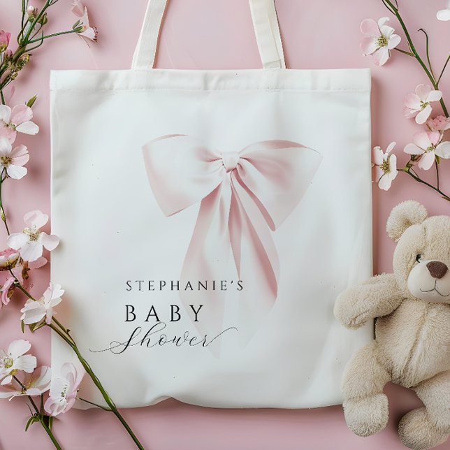 Tote Bag Baby shower à cou rose (Créateur téléchargé)