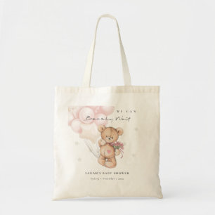 Tote Bag Baby shower de ballon d'ours d'attente blanc mou