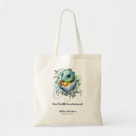 Tote Bag Baby shower Feuille Dinosaur Oeuf Cute Aquarelle
