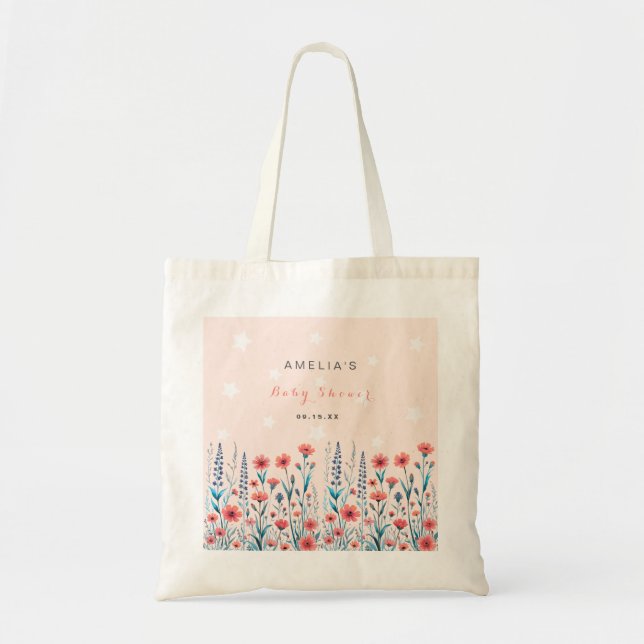 Tote Bag Baby shower Floral Star (Devant)