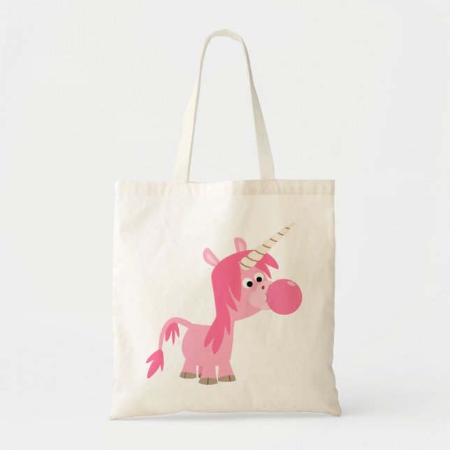 Tote Bag Bac à bulle de dessin mignon Unicorn (Devant)
